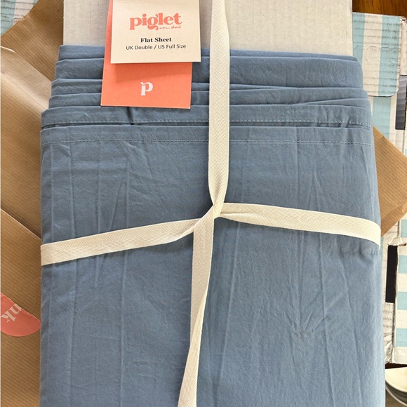 Piglet In Bed Other - Piglet in Bed Cotton Percale Cove Blue Sheet